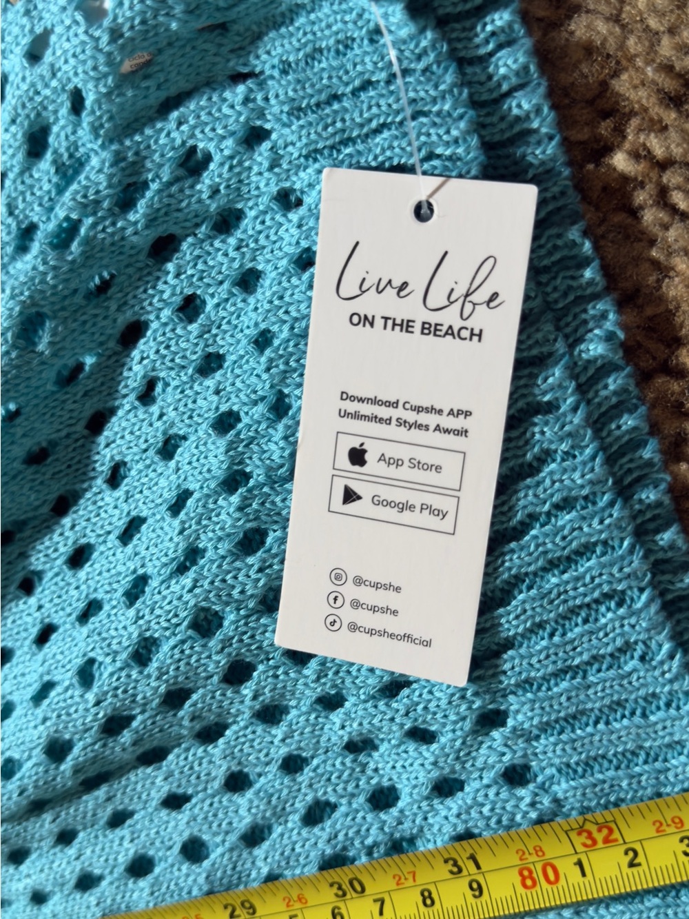 Cupshe Turquoise Blue Crochet Swim Coverup - Picture 5 of 8